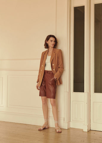 Modal-blend suit blazer - sandy-thoa