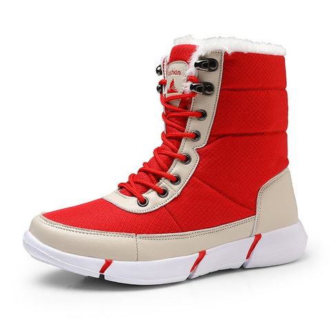 MIXIDELAI 2019 New Winter Waterproof Snow Men Boots Shoes With Fur Plush Warm Male Casual Women Mid-Calf Boot Sneakers Unisex - sandy-thoa