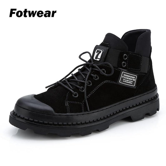 Fotwear Men's Boots Leather casual shoes Formal wear in the office or workplace Comfortable Textile lining Modern boots Men - sandy-thoa