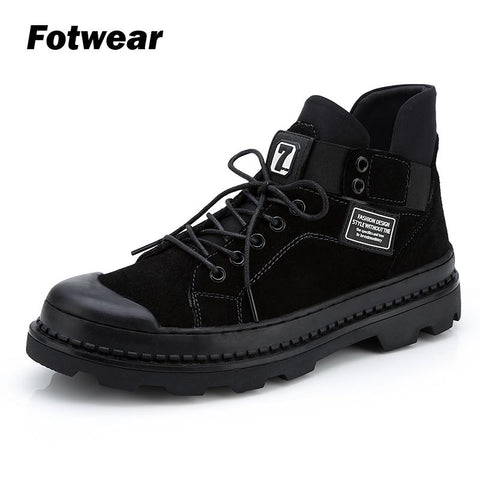 Fotwear Men's Boots Leather casual shoes Formal wear in the office or workplace Comfortable Textile lining Modern boots Men - sandy-thoa