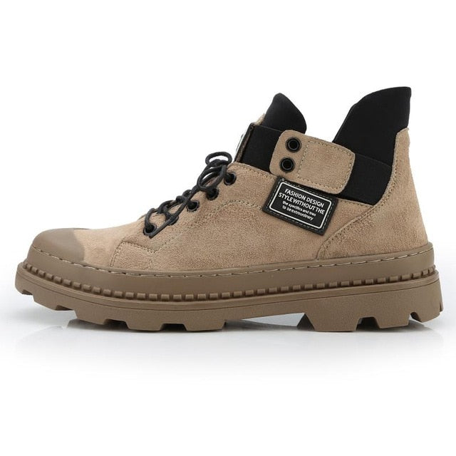 Fotwear Men's Boots Leather casual shoes Formal wear in the office or workplace Comfortable Textile lining Modern boots Men - sandy-thoa