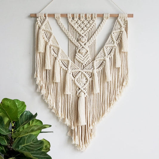 Macrame Wall Hanging Tapestry Wall Decor Boho Chic Bohemian Woven Home Decoration 55X70cm