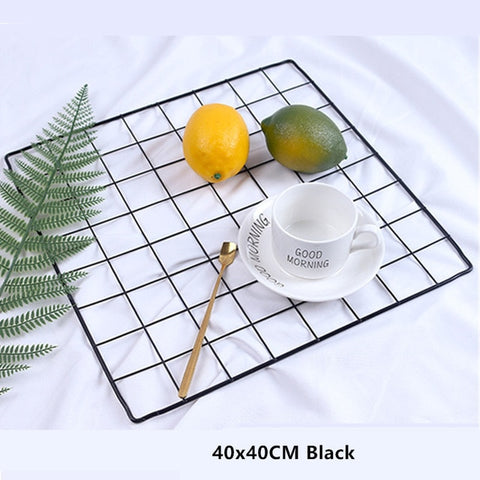 Ins Nordic Home Wall Decoration Iron Grid Decor Photo Frame Postcards DIY Wall Art Display Storage Rack Holder Shelf Organizer