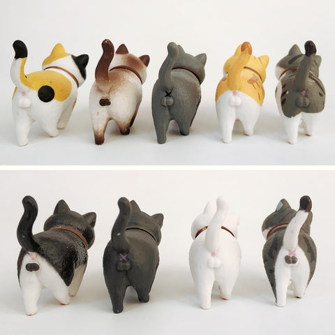 Cute Mini PVC Animal Miniatures Japanese Bell Cat Doll Figures Toy Creative Handicraft Ornaments Home Decoration Crafts