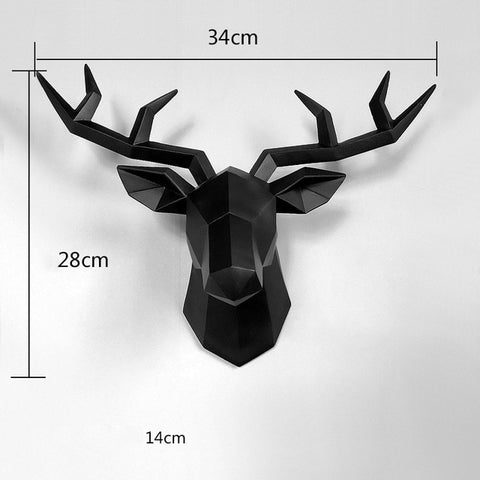 Home Decoration Accessories,3D Deer Head,eeeStatue,Sculpture,Wall Decor,Animal Figurine Miniature,Modern,Living Room,Decorative Art