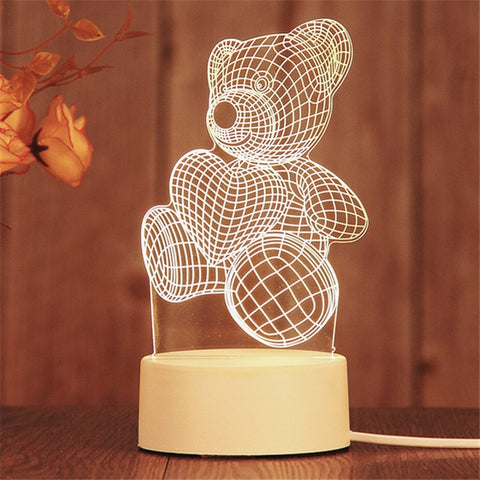 2021 decoration  creative 3D LED night light table lamp children bedroom  child gift home