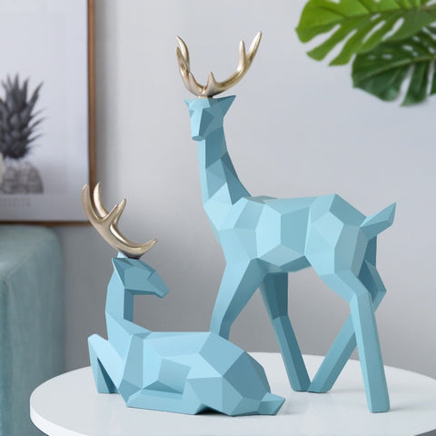 Statue Deer Resin Sculpture Decoration Nordic Home Decor Reindeer Scandinavian Deers Figurines for Interior Tabletop Decor