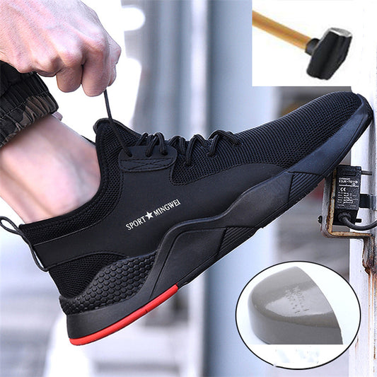 Men's Steel Toe Work Safety Shoes Casual Breathable Outdoor Sneakers Puncture Proof Boots Comfortable Industrial Shoes for Men - sandy-thoa